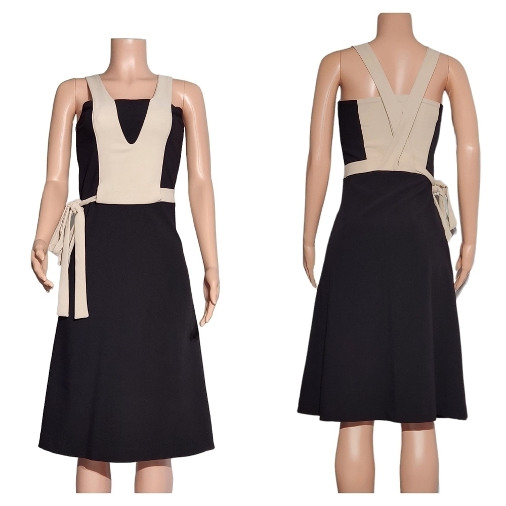 Cavalier Black And Beige Strappy Jumper Dress Sz XS